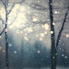 Poster - Bokeh falling snow