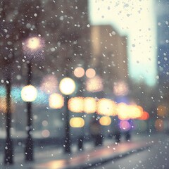 Canvas Print - Bokeh falling snow
