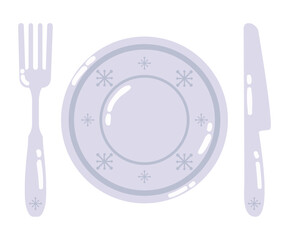 Wall Mural - plate and cutlery