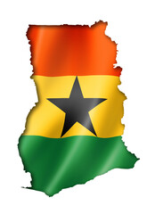 Wall Mural - Ghanaian flag map flag map