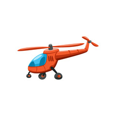 Sticker - Helicopter toy for kids flat vector illustration. Toy helicopter for children on white background. Childhood, entertainment, transport concept