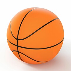 Wall Mural - 3D rendering of a basketball ball isolated on a white background