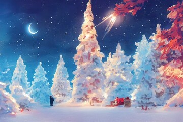 christmas tree in christmas holiday as background
