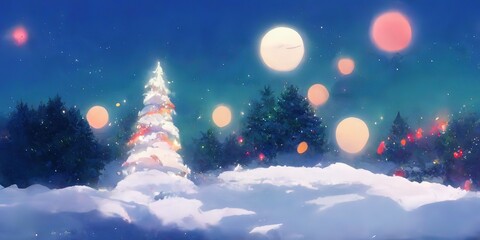 christmas tree in christmas holiday as background