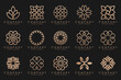 Floral ornament logo icon set. Abstract beauty flower or mandala logo design collection.