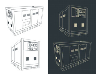 Wall Mural - Diesel generator drawings