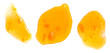 Orange fruit  jam isolated on white background, top view. Orange or mandarine confiture  Flat lay.