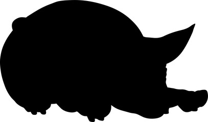 Poster - Pig Silhouette Farm Animal