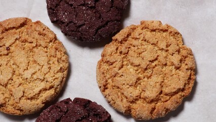 Canvas Print - Chocolate and sugar cookies top view