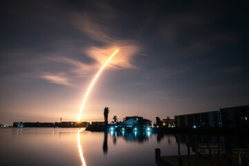 Artemis Rocket Launch at Night