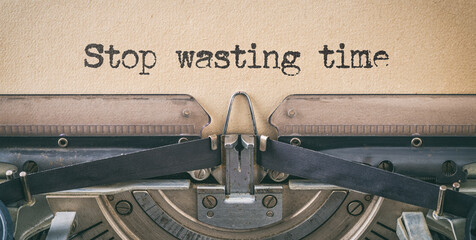 Wall Mural -  Vintage typewriter - Stop wasting time