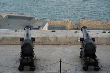 Wall Mural - malta 3 cities view from la valletta at sunset