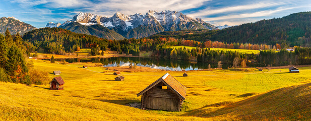 Poster -  panoramic landscape with mountain range