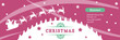 christmas banner template in 3:1 in magenta and green