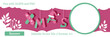 christmas banner template in 3:1 in magenta and green