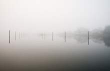 A Foggy Morning In A Quiet Wintery Wickford Harbor
