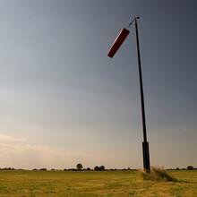 Vintage World War II Wind Sock Stands At Tibenham Air Field, Tibenham, United Kingdom.