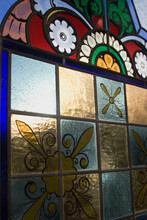 Architectural Salvage: Stained Glass Salvaged For Resale.