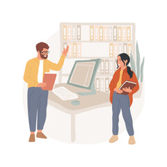 Wall Mural - internships isolated cartoon vector illustration. high school education, job opportunity, practical 
