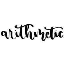 Isolated Word Arithmetic Written In Hand Lettering