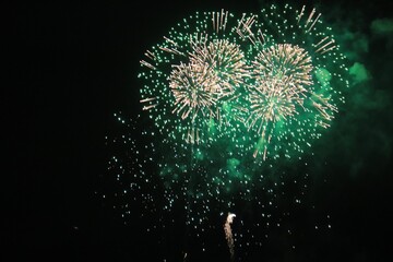 Poster - And colorful fireworks at night