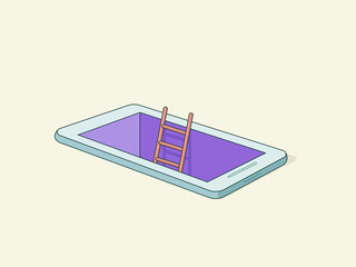 Smartphone with immersive bottomless pit