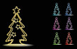 Holiday illumination with neon Christmas tree