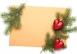 Christmas green border with brown copy space