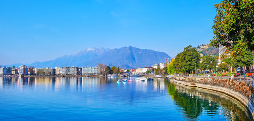 Sticker - Panorama of Lake Maggiore and Alps, Locarno, Switzerland