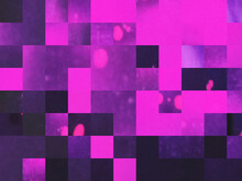 Glitched Mosaic With All Shades Of Purple Color.