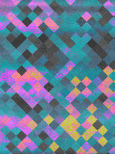 Geometric Shapes Of Squares And Rhomboids On The Spotted Background