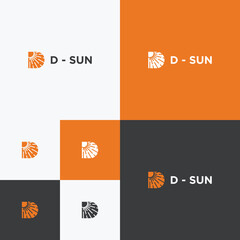 Wall Mural - Letter d sun logo template vector illustration design