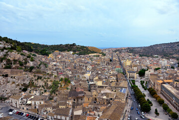 Wall Mural - panorama of the historic center of Scicli Sicily Italy