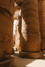 Detail Of Hieroglyphs In The Hypostyle Hall, Karnak