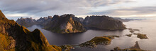 Reinebringen Reinefjoden Sunrise Lofoten Islands Norway