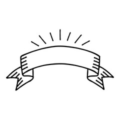 Wall Mural - Hand drawn ribbon frame illustration