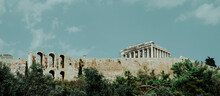 Odeon Of Herodes Atticus And Parthenon In Athens, Greece