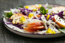 Apple, Kohlrabi And Red Cabbage Salad