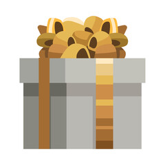 Sticker - gift with golden bow