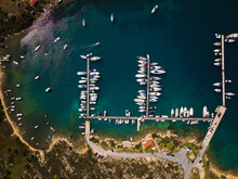 Top View Of A Small Marina
