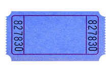 Blank Plain Blue Ticket Stub One Flat Isolated Transparent Background Photo PNG File