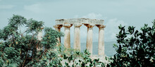 The Temple Of Apollo, In Corinth, Panoramic Banner Format