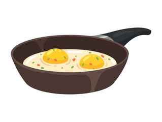 Wall Mural - eggs fried in pan