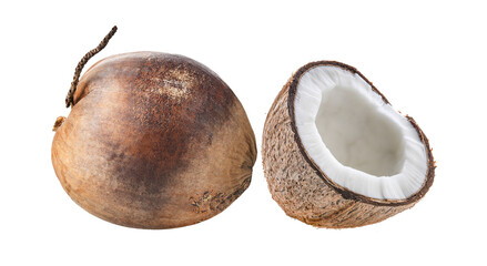 Wall Mural - Dry coconut isolated on transparent png