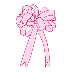 Wall Mural - Pink Bow Hand Drawn