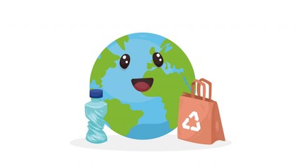 Poster - world planet earth character ecology animation