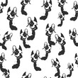 Dog seamless pattern. French Bulldog. Prints, packaging template, textiles, bedding and wallpaper.