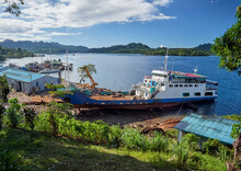 Shipyard Dry-dock Repairs To Inter-island Cargo Barge, Tulagi Harbor