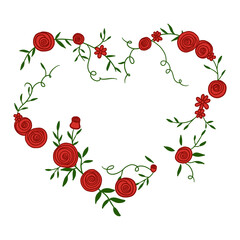 Wall Mural - Red Rose Frame