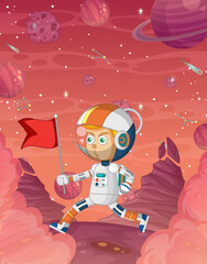 Wall Mural - an astronaut on galaxy space background